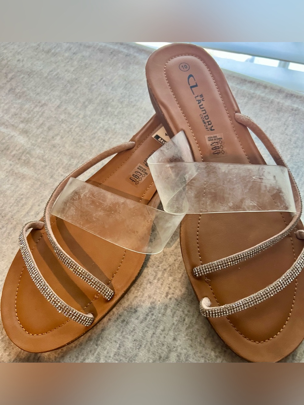Chinese Laundry Sandals Size 10.  Rhinestone Straps.  Brand New with Tag.